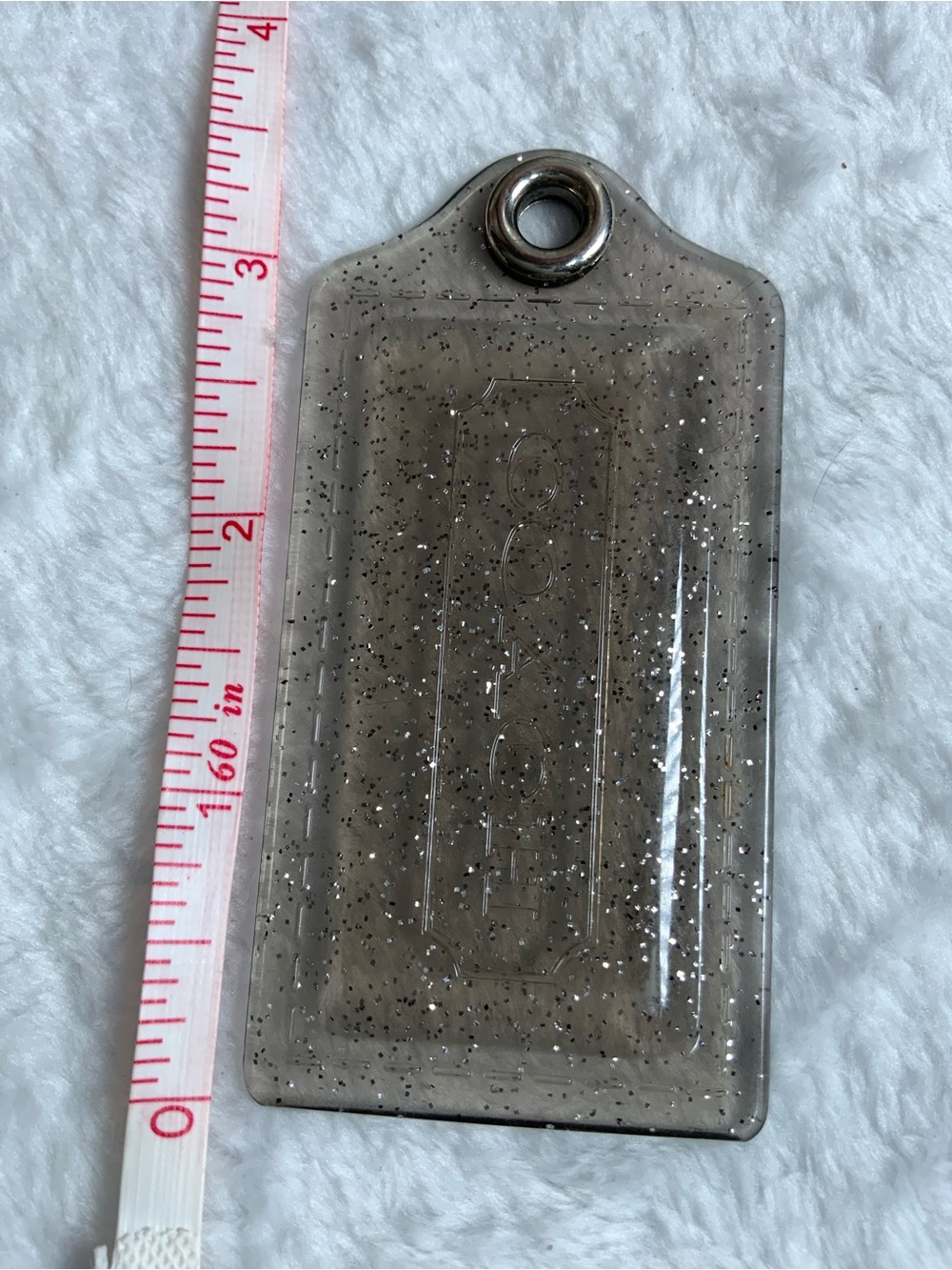 Clear Gray Glitter Phone Tag Keychain - Unbranded (3)